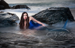mermaid photo shoot, senior model, senior photographer